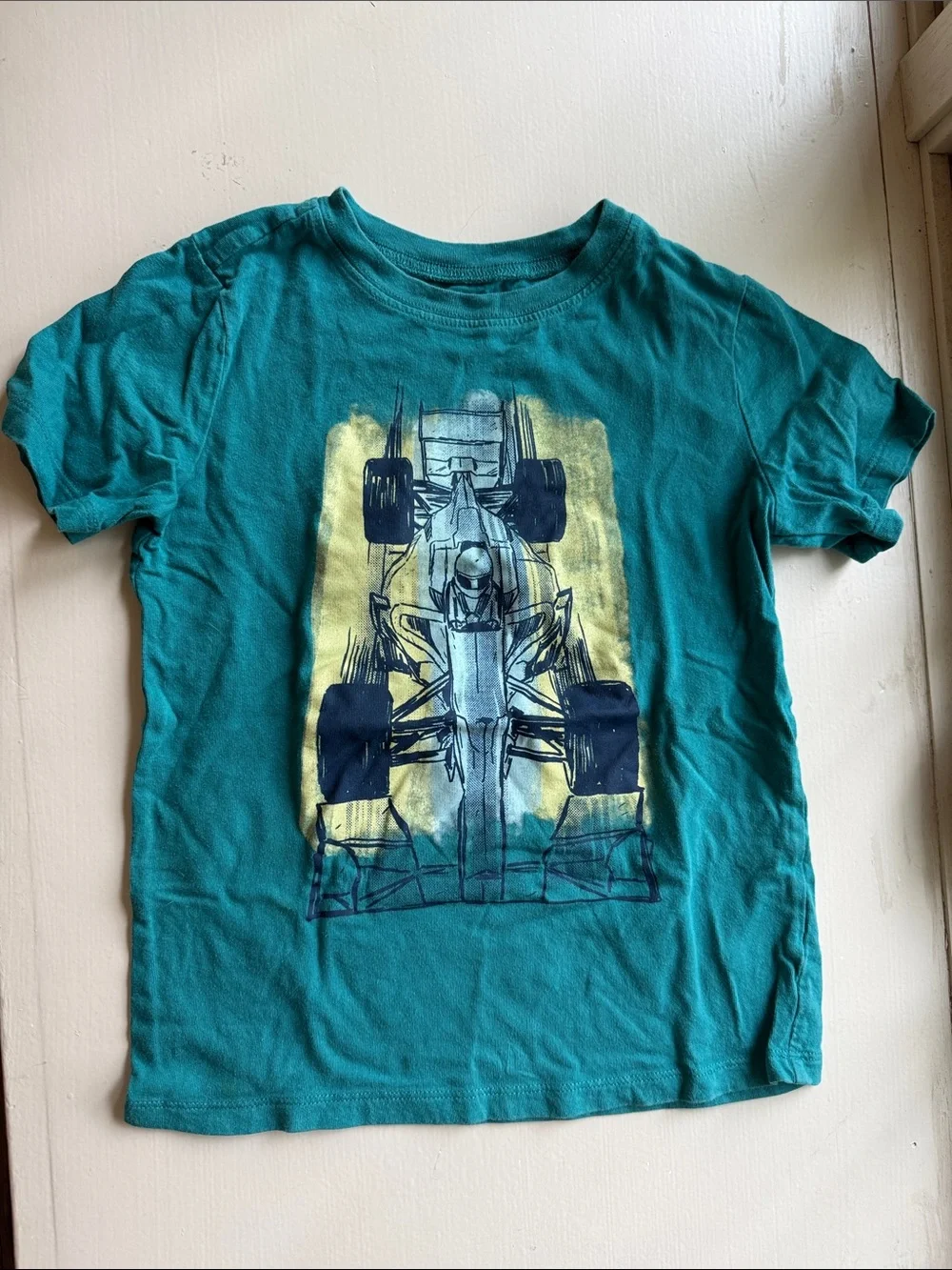 Kids Teal Race Car Graphic Tee - Teal